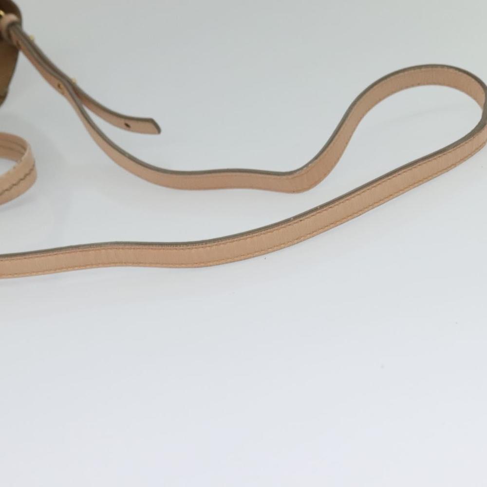 CELINE Vertical Cavas Hand Bag Leather 2way Pink Gold Auth sw418 - Picture 9 of 16